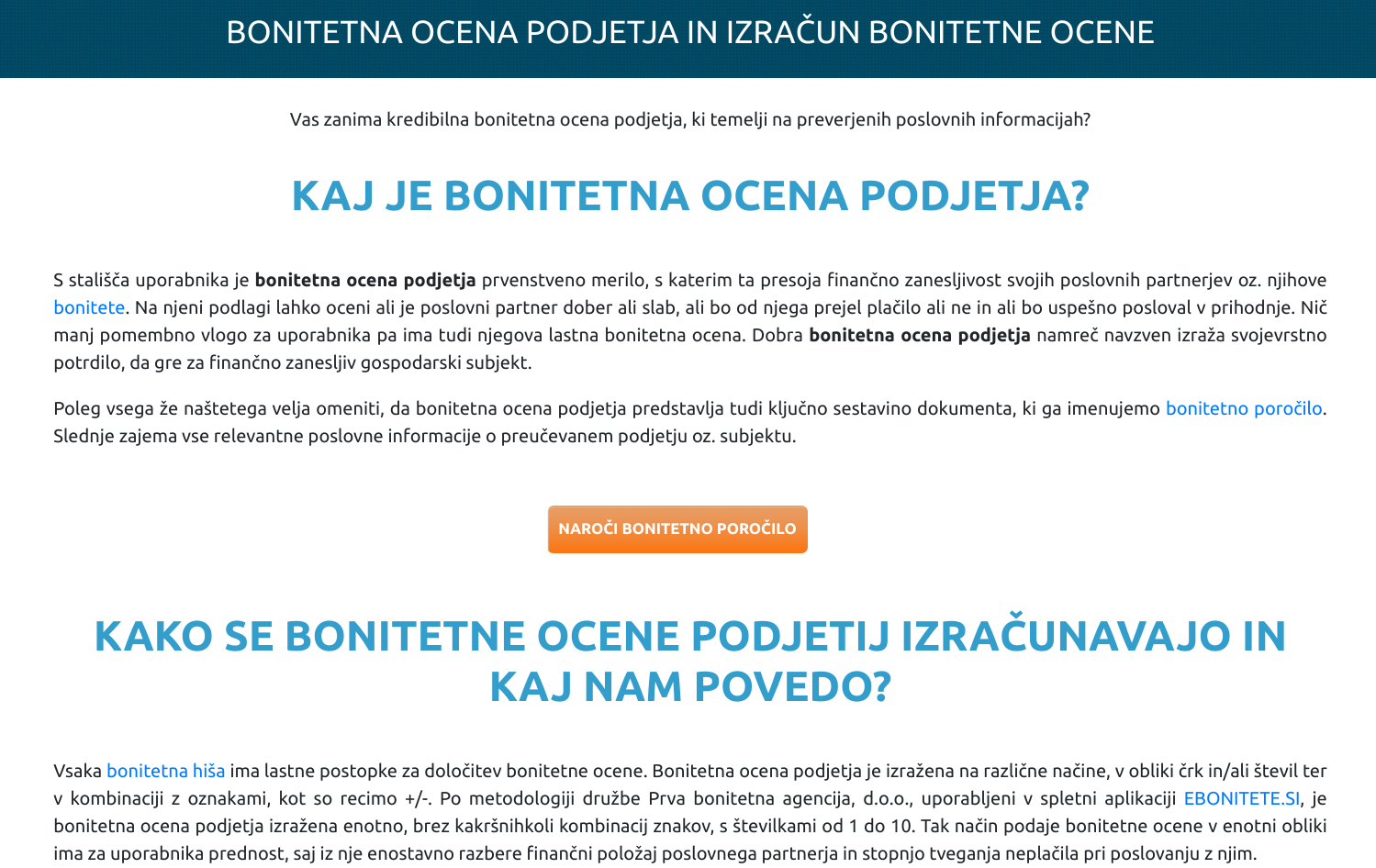 bloganje - bonitetna ocena podjetja