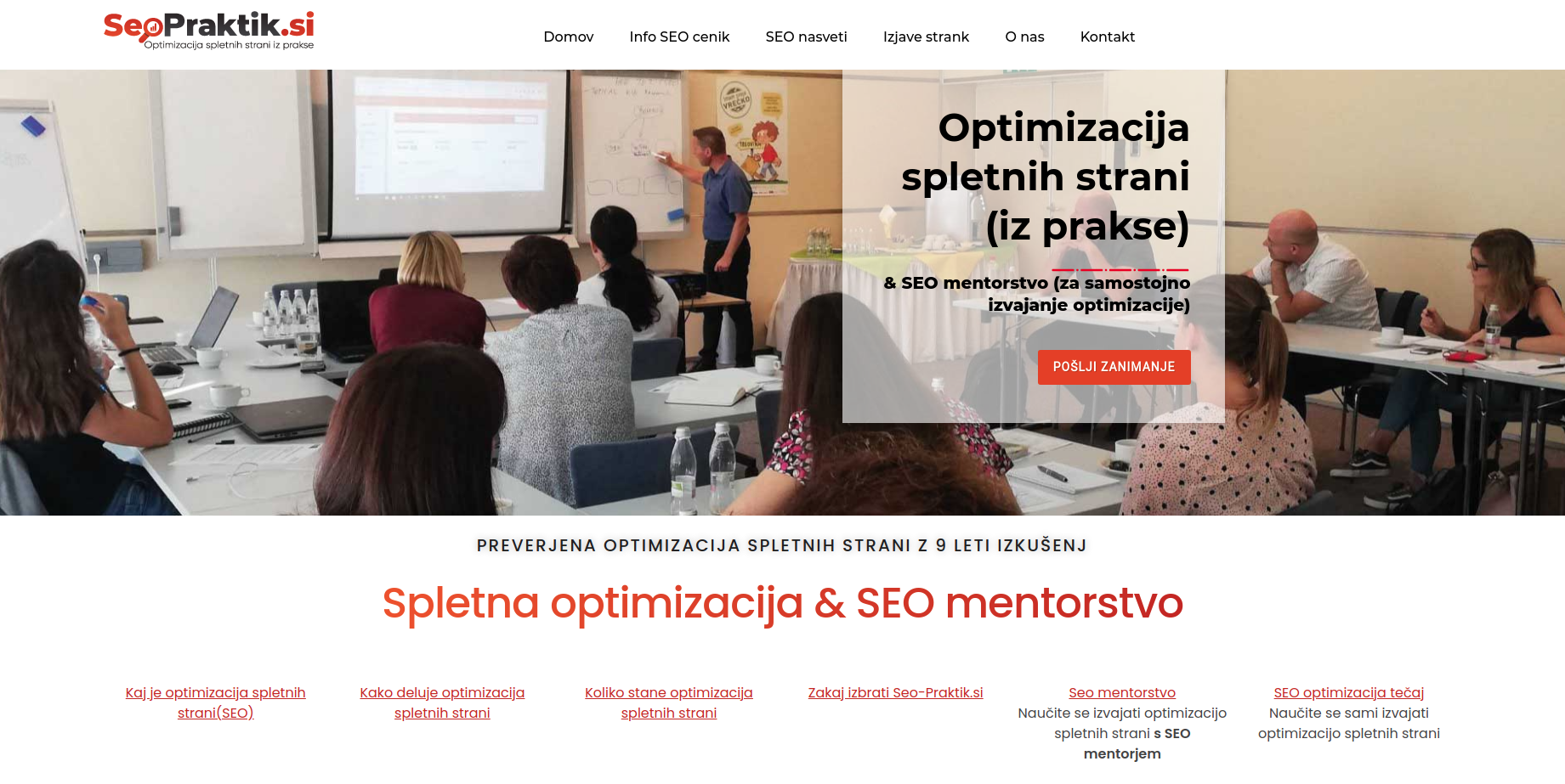 seo sestavine spletnih strani